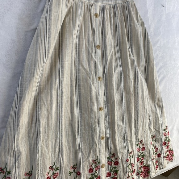 Andree by Unit Midi Dress Sz S Cut Out Embroidered Boho Summer Beachy Cotton - Picture 6 of 14